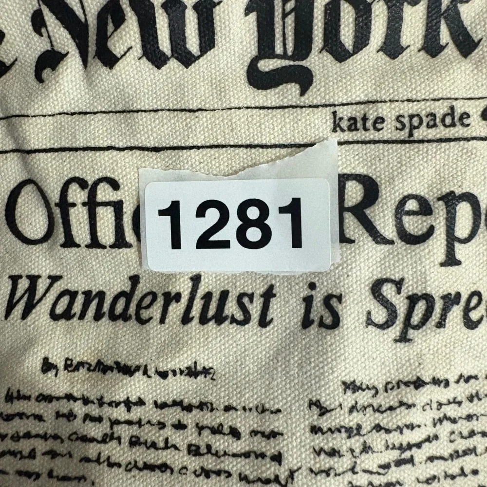 Kate Spade New York Journal Newspaper Print‎ Tote Bag Shopper
